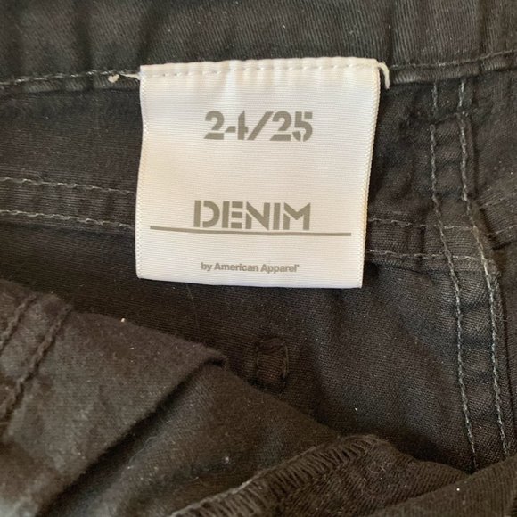 American Apparel Black Denim Side Zipper Shorts - 24/25 - Picture 4 of 9